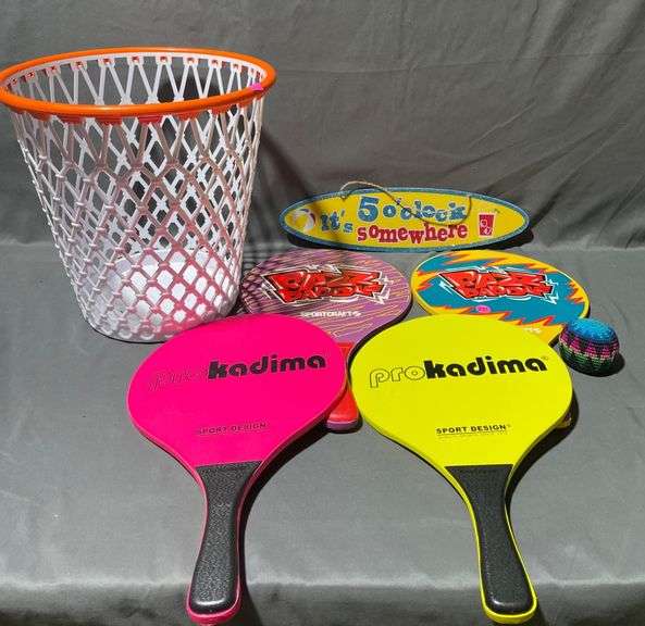 Recreational Sports Items with Basket and Paddles
