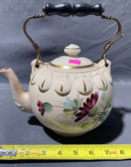 Cartwright Bros. Hand Painted Teapot, 8″