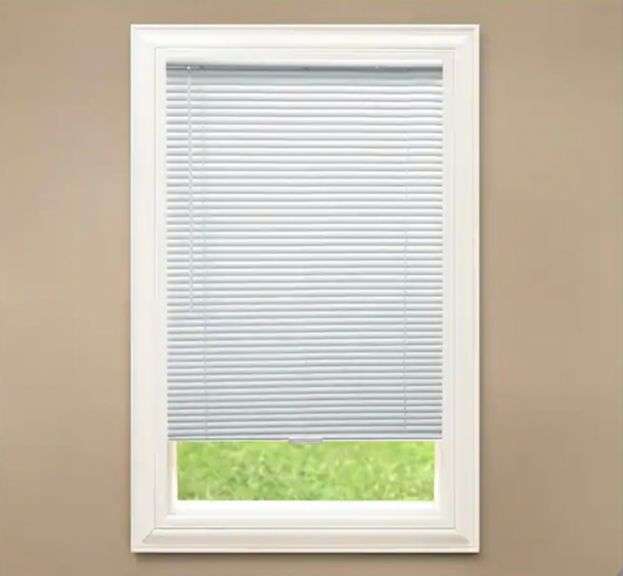 White Cordless Room Darkening Vinyl Mini Blinds with 1 in. Slats-52.5 in. W x 48 in. L (Actual Size 52 in. W x 48 in. L)