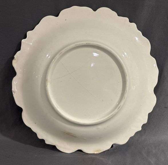 Porcelain Plate with Pink and Yellow Gradient and Floral Design