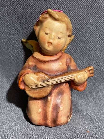 M.J. Hummel Figurine of Angel Playing Mandolin, 3” Tall