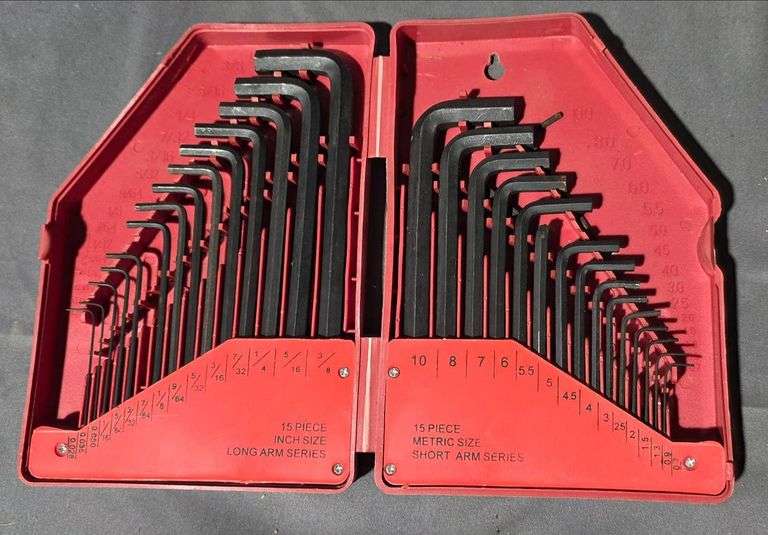 Allen T-Handle Hex Key Set with Additional L-Wrenchs in Case