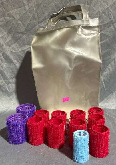 Colored Hair Rollers with Transparent Carry Bag
