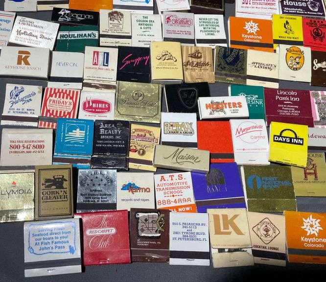 Matchbooks from Various Businesses and Locations Including: Smitty’s Restaurants, Hooters, Holiday Casino & Keystone Ranch
