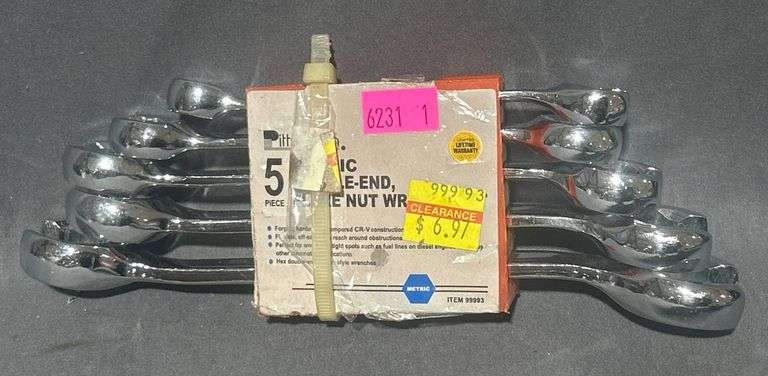 Pittsburgh Five-Piece Metric Double-End Chrome Combination Wrenches