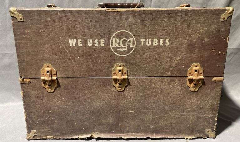 RCA Electronics Tube Storage Case with Various Tubes