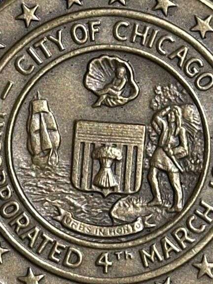 Chicago Fire Centennial Bronze Medallion, 1871–1971, 1.5″