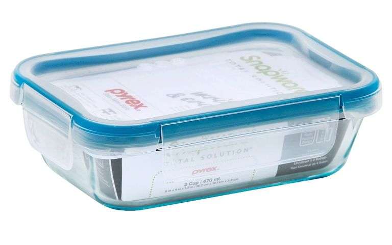 Snapware 2-Cup Food Storage Container with Pyrex Glass and Locking Lid ...