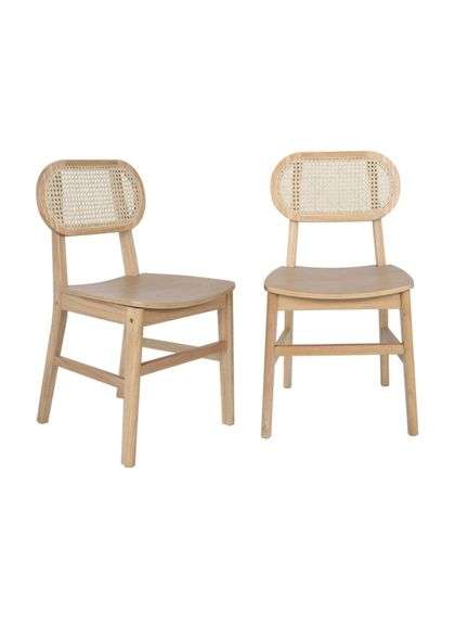 TAYLOR - Natural Wood Dining Chair Set of 2