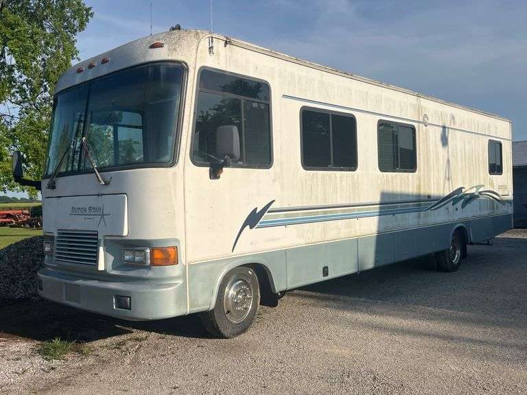 1996 Dutch Star by Newmar Class A Motorhome on Freightliner Chassis, runs, needs brake work, 78,525 miles, has title, VIN 4UZAMFACXT617473 – A $25 TITLE FEE WILL BE ADDED TO THE WINNING INVOICE