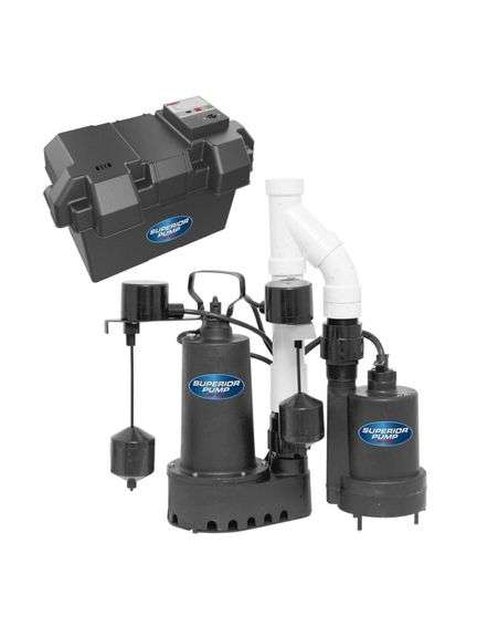SUPERIOR PUMP - Pre-Assembled Emergency Backup Sump Pump System 64