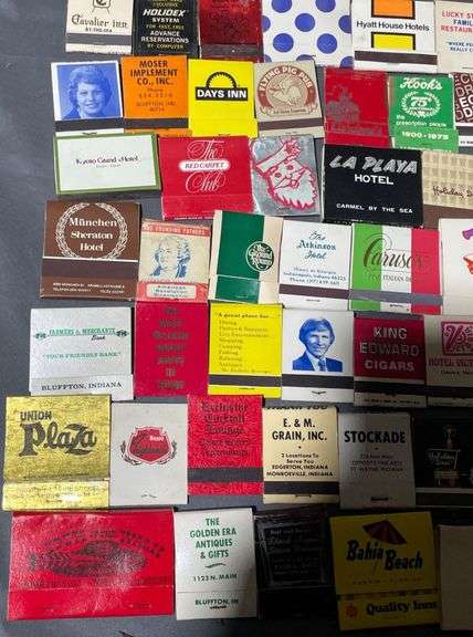 Matchbooks From Restaurants, Hotels, and Businesses Including: Zonkers Food & Cheer, King Edward Cigars, Stockade Fort Wayne Indiana & Lucky Steer family Restaurants