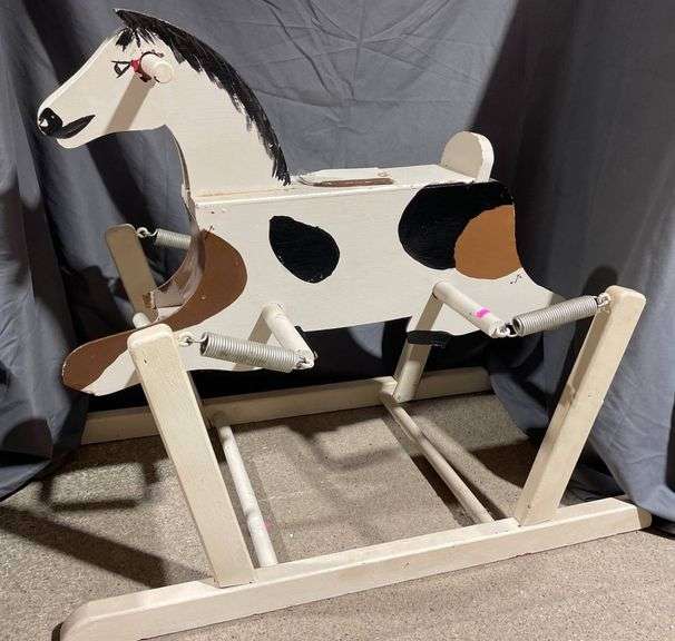 Painted Rocking Horse, 36x18x28″