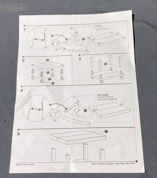 Safco Under-Desk Printer Stand Model 1861 with Wheels and Instructions