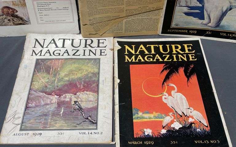 Nature Magazine Issues, 1920s, Including Wildlife and Scenic Cover Art