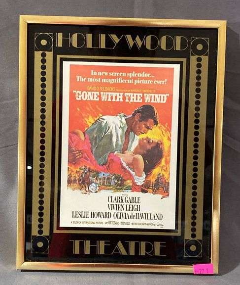 Framed ‘Gone with the Wind’ Hollywood Theatre Print, 10” x 8.5”