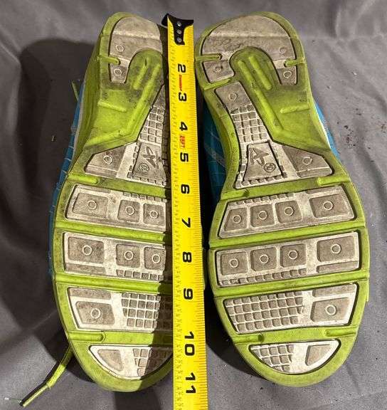 Blue and Green Athletic Shoes with Mesh Uppers  Marked US size 10 (12.5 EUR).