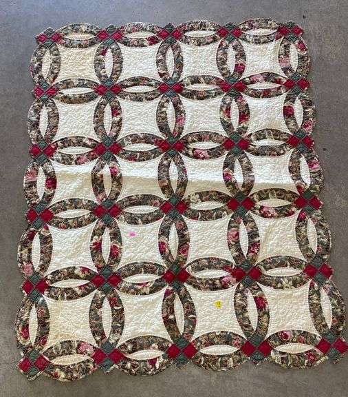 Longaberger Homestead Double Wedding Ring Quilt, 5×4’