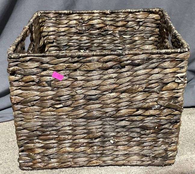 Three Handwoven Baskets in Varying Sizes and Styles
