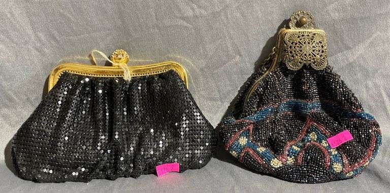 Two Evening Bags Featuring Beaded and Mesh Designs inc. Whiting & Davis