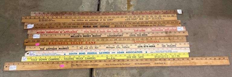Printed Measuring Rulers with Advertising Graphics Including Millers ...