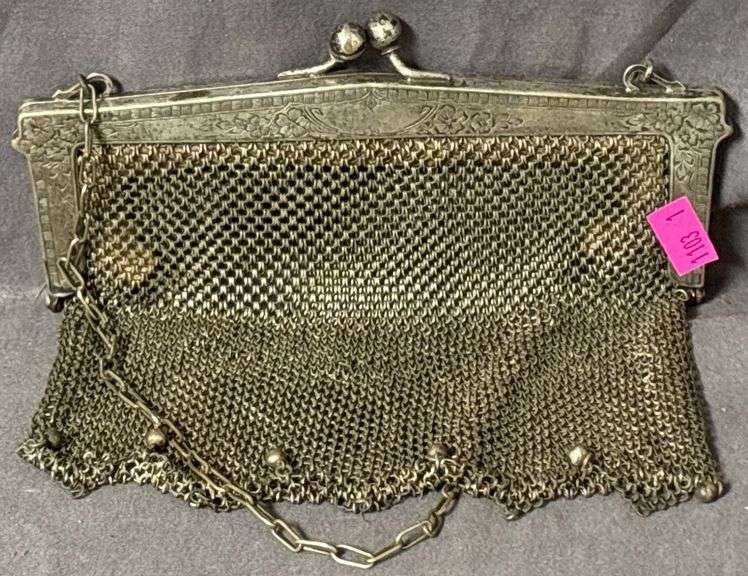 Silver Mesh Purse marked GER Sterling
