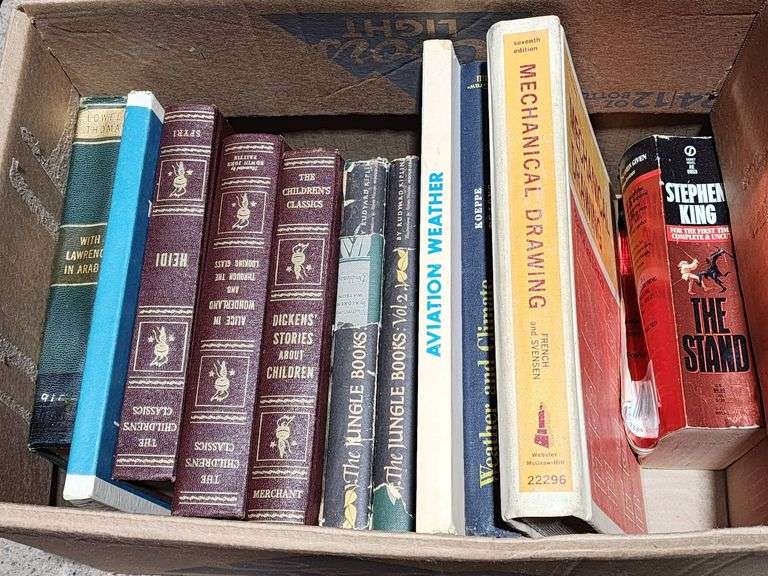Hardcover and Paperback Books in Two Boxes