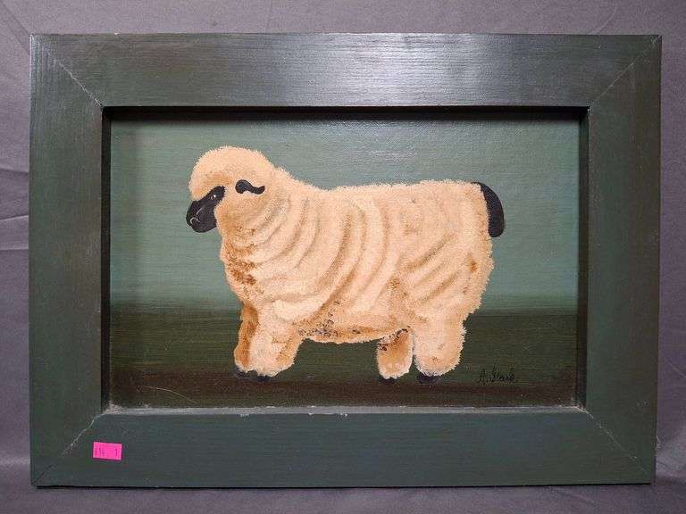 Framed Painting of a Sheep by Annette Stark 18″ x 13″