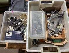 Automotive and Plumbing Parts in Plastic Storage Bins