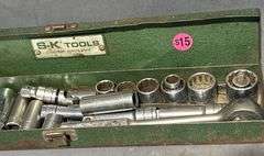 S-K Tools Metal Socket Wrench Sets with Cases