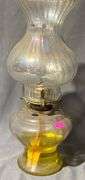 Lamplight Farms Glass Oil Lamp with Ribbed Globe and Yellow Tint Base, 13″