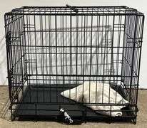Black Metal Wire Cage with Handle and Removable Tray, 24x17x21″