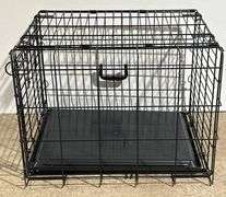 Black Metal Pet Lodge Wire Crate by Miller Manufacturing Co., 24x17x20″