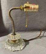 Non-Functional Glass Base Lamps Without Bulbs and Functional Small Glass Base Table Lamp