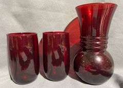 Glassware, Bottles, Basket, And Decorative Plate