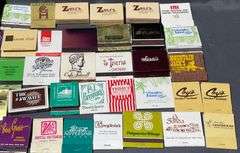 Matchbooks with Various Business Logos and Designs Including Cork’ N Cleaver, Arkansas State parks & Tippecanoe Place South Bend Indiana
