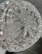 Clear Cut Glass Ice Bucket with Handles and Starburst Base, 6″