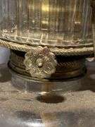 Lamplight Farms Glass Oil Lamp with Ribbed Globe and Yellow Tint Base, 13″