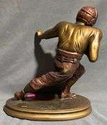Bronze-Tone Football Player Sculpture, Marked AP3675 10.5” Tall