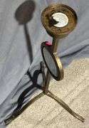 Metal Candle Holder With Circular Mirror and Tripod Base, 23″