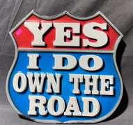 Metal Road-Themed Wall Plaque with Raised Lettering