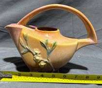 Roseville Pottery Wincraft Teapot with Floral Motif, 9×6″
