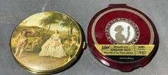 Compact Pair Featuring Lithographed Scene and DreamGlo Rouge by Woodbury