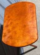 Folding Oval-Top Tray Tables with Stand, Set of 4