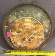 Round Metal Wall-Mounted Barometer by Advance Cement Co. - Indianapolis, IND - Diameter 9″