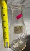 Clear Glass Springfield Dairy Bottle with Embossed Lettering, 7″