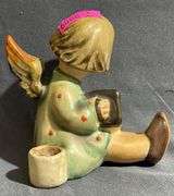 Hummel Hand-Painted Angel With Accordion Figurine, Germany, 3″