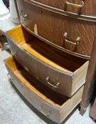 Chest of Drawers with Attached Swivel Mirror and Brass Hardware