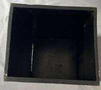 Black Textured Storage Box With Glass Knob Lid and Brass Wire Cage with Faux Nest