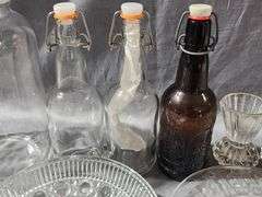 Glassware and Bottles with Pressed and Etched Designs
